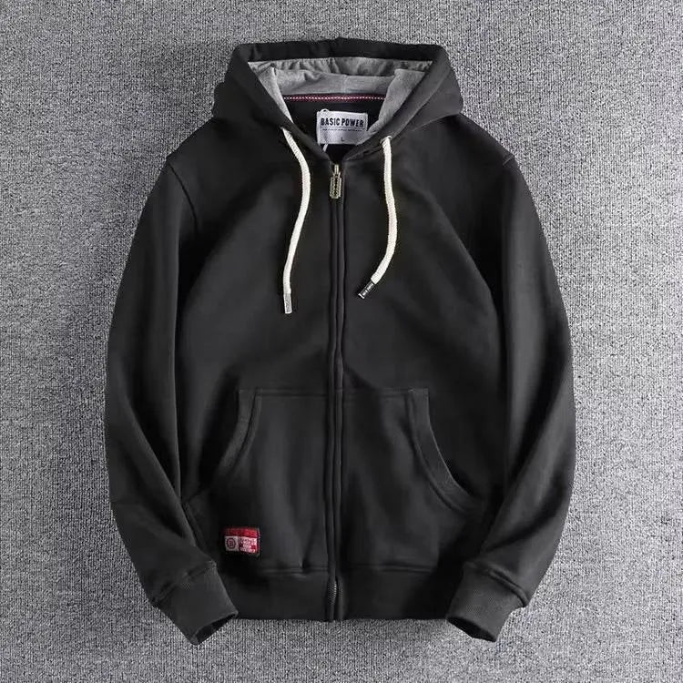 Mens Soft Zip Up Fleece Hoodie - AngraBech
