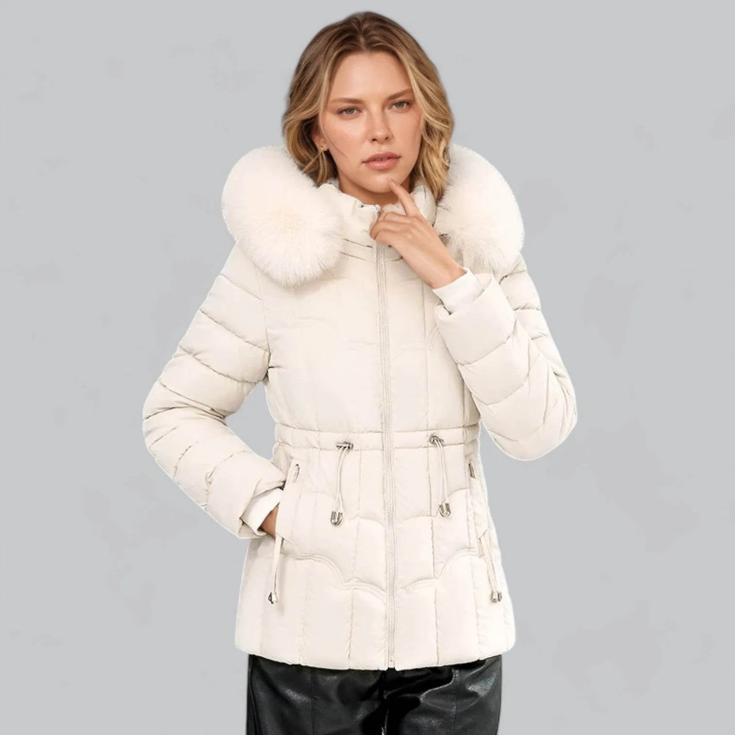 Womens Faux Fur Trim Puffer Parka - AngraBech