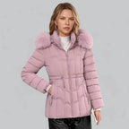 Womens Faux Fur Trim Puffer Parka - AngraBech