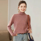 Womens Pure Cashmere Turtlene Sweater