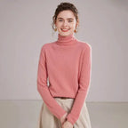Womens Pure Cashmere Turtlene Sweater