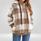 Womens Plaid Fleece Pullover Hoodie