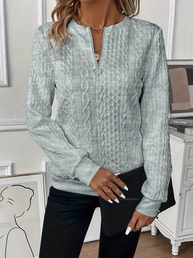 Quarter Zip Knitted Wool Sweater