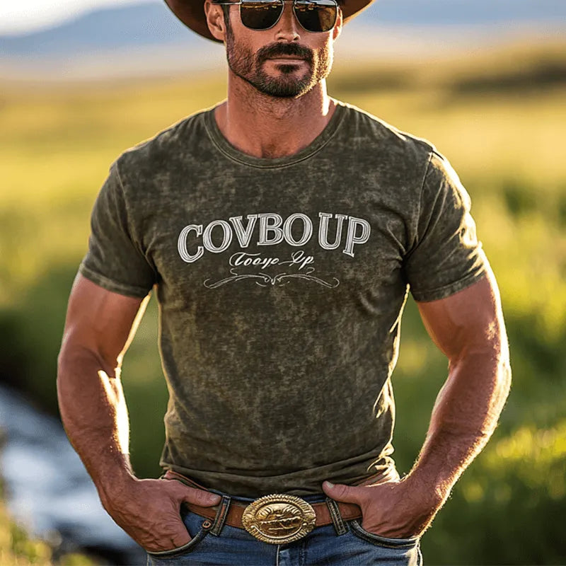 Mens Summer Embroidered Round Ne Short Sleeve T Shirt - AngraBech
