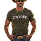 Mens Summer Embroidered Round Ne Short Sleeve T Shirt - AngraBech