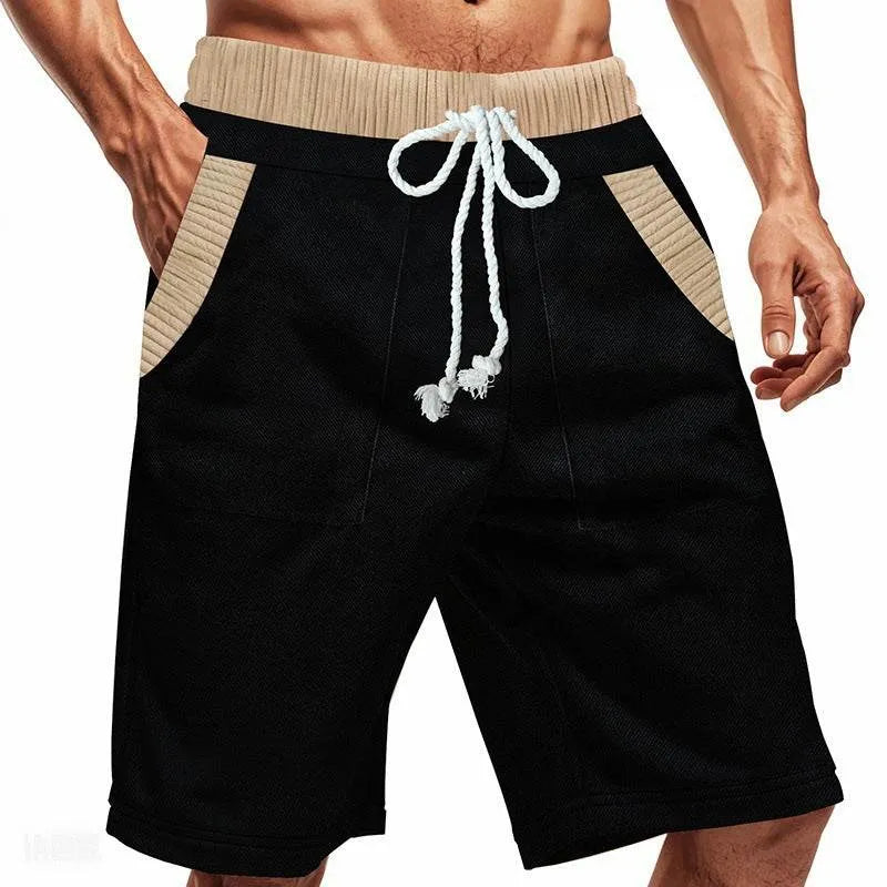 Mens Contrast Paneled Elasticated Shorts - AngraBech