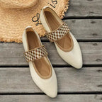 Pointed Toe Low Heel Knit Flats - AngraBech