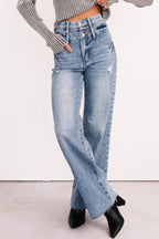 Xander High Rise Double Waist Saige Denim Jeans Medium - AngraBech