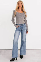 Xander High Rise Double Waist Saige Denim Jeans Medium - AngraBech