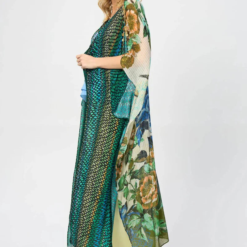 Shimmering Floral Print Kimono - AngraBech