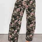 Cover Me In Roses Floral Barrel Jeans Camo - AngraBech