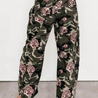 Cover Me In Roses Floral Barrel Jeans Camo - AngraBech