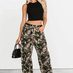Cover Me In Roses Floral Barrel Jeans Camo - AngraBech