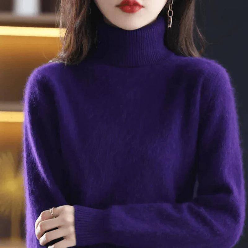 Womens High Ne Cashmere Sweater - AngraBech