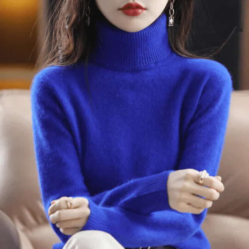 Womens High Ne Cashmere Sweater - AngraBech