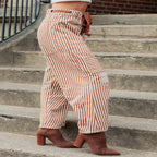 High Spirits Limited Edition Striped Barrel Jeans Caramel - AngraBech