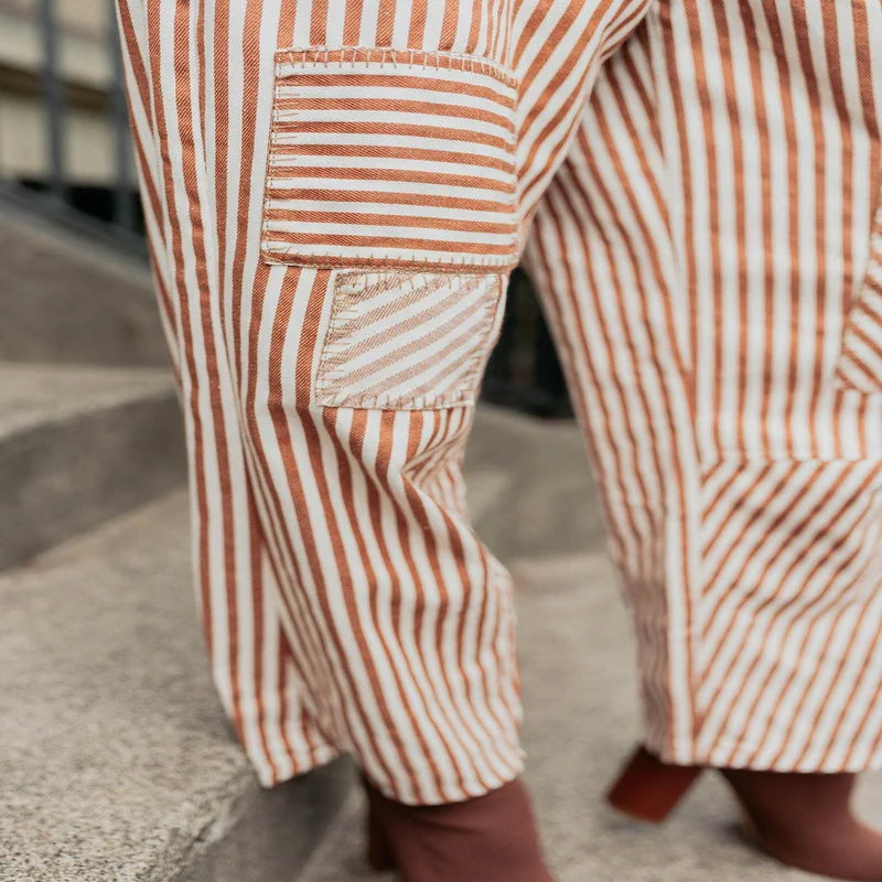 High Spirits Limited Edition Striped Barrel Jeans Caramel - AngraBech