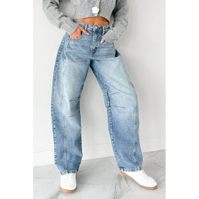 Ardin Mid Rise Barrel Cello Jeans Medium - AngraBech