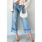 Isla Mid Rise Cuffed Wide Leg Hidden Jeans Medium - AngraBech