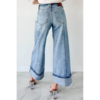 Isla Mid Rise Cuffed Wide Leg Hidden Jeans Medium - AngraBech