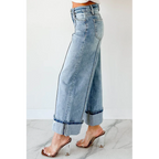 Isla Mid Rise Cuffed Wide Leg Hidden Jeans Medium - AngraBech