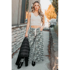 Patri Drawstring Noaboa Denim Pants Camo Green - AngraBech