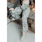 Patri Drawstring Noaboa Denim Pants Camo Green - AngraBech