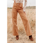 Henley Wide Leg Mica Denim Jeans Cinnamon - AngraBech