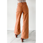 Henley Wide Leg Mica Denim Jeans Cinnamon - AngraBech