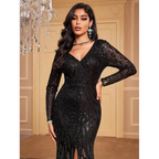 Luxurious Sequin Bodycon Evening Dress - AngraBech