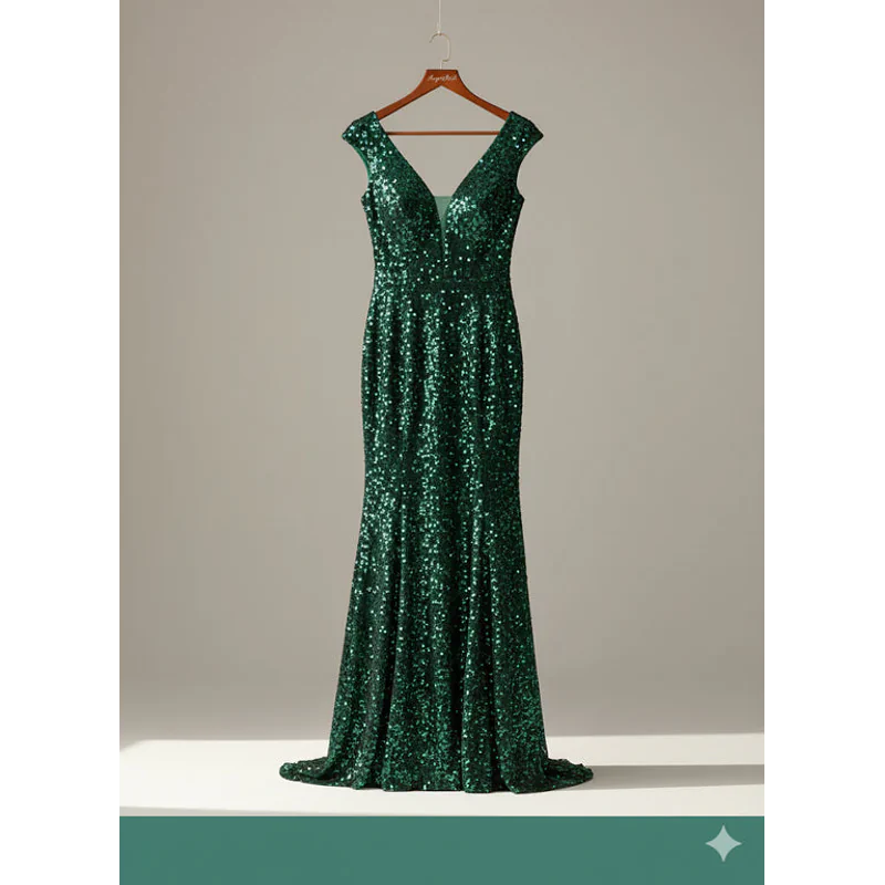 Fancy Mermaid Sequin Evening Gown