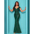Fancy Mermaid Sequin Evening Gown - AngraBech