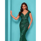 Fancy Mermaid Sequin Evening Gown - AngraBech