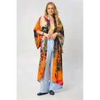 Vibrant Satin Kimono Abstract - AngraBech
