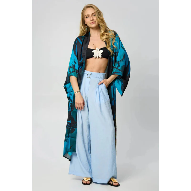 Vibrant Satin Kimono Abstract - AngraBech