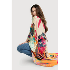 Vibrant Satin Kimono Abstract - AngraBech