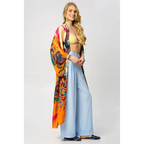 Vibrant Satin Kimono Abstract - AngraBech