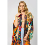 Vibrant Satin Kimono Abstract - AngraBech