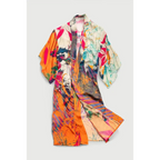 Vibrant Satin Kimono Abstract - AngraBech