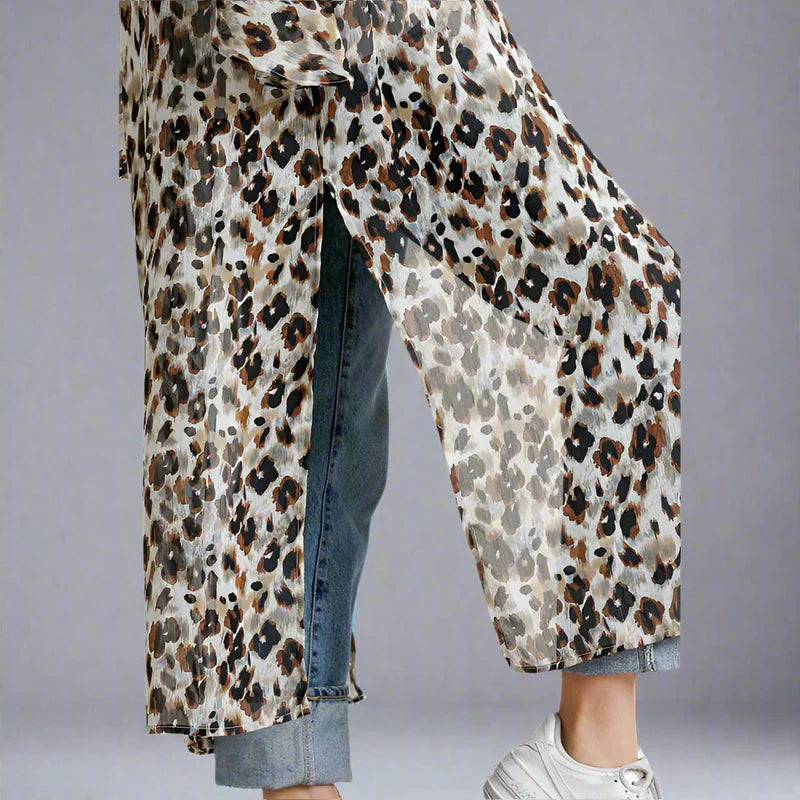 Long Animal Print Kimono - AngraBech