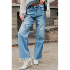 Zari High Rise Straight Leg Mica Denim Jeans Medium - AngraBech