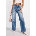 Zari High Rise Straight Leg Mica Denim Jeans Medium - AngraBech