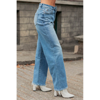 Zari High Rise Straight Leg Mica Denim Jeans Medium - AngraBech