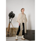 Scarf W Fringes 4107 Sand - AngraBech