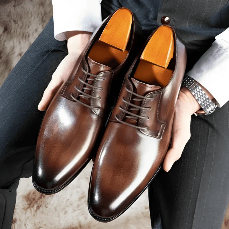 Mens Classic Leaer Dress Shoes 1 - AngraBech