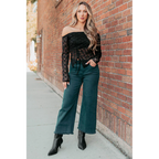 Walter High Rise Wide Crop Risen Jeans Hunter Green - AngraBech
