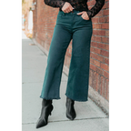 Walter High Rise Wide Crop Risen Jeans Hunter Green - AngraBech