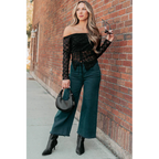 Walter High Rise Wide Crop Risen Jeans Hunter Green - AngraBech