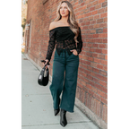 Walter High Rise Wide Crop Risen Jeans Hunter Green - AngraBech