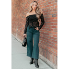 Walter High Rise Wide Crop Risen Jeans Hunter Green - AngraBech